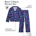 thumbnail image 2 of Beverly Hills Polo Club Boys Pajama Set Lightweight Button Down Long Sleeve Pajamas and Pajama Pants, 2 of 7