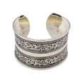 thumbnail image 2 of jiaroswwei Bohemian Flower Engraving Open Bangle Carved Cuff Bracelet Women Jewelry Gift, 2 of 7