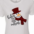 thumbnail image 4 of Inktastic Baby It's Cold Outside Cute Snowman in Plaid Print Women's T-Shirt, 4 of 5