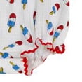 thumbnail image 4 of mgoYE Baby Girl 4th Of July Outfit 3 6 12 18 Months Cute Fly-Sleeves Flag Smocked Bubble Romper Infant Newborn Summer Clothes(White,12-18 Months), 4 of 6