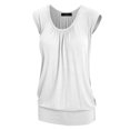 thumbnail image 2 of MBJ WT1054 Womens Solid Short Sleeve Sweetheart Top M WHITE, 2 of 3