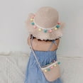 thumbnail image 6 of OOKWE Kids Large Wide Brim Sun Protection Straw Hat Summer Beach Woven Sweet Sun Cap, 6 of 19