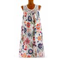 thumbnail image 1 of Plus Size Lace Raglan Floral Print Sleeveless Dress Sleeveless Pullover Lace Print Large Vest Dress, 1 of 3