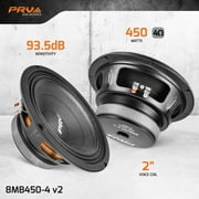 PRV Audio 8MB450-4 v2 8 4-Ohm 450W Midrange Car Pro Audio Speaker MID