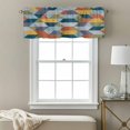 thumbnail image 3 of Patchwork Valance Curtain for Windows Colorful Geometric Abstract Three Dimensional Cube Rod Pocket Curtain Valances Short Window Treatments Panels for Kitchen Bathroom Laundry Basement 60 x 14 Inch, 3 of 9
