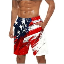 American Flag Shorts for Men 4Th Of July Beach Shorts 3D American Flag Printed Sweatpants Lace-Up Elastic Waist Bermuda Shorts Causal Vintage Shorts Pants Summer Beach Loose Outfits