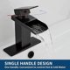 thumbnail image 2 of Grifo monomando para lavabo con núcleo de cobre, color negro, para baño, 2 of 3