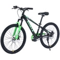 thumbnail image 7 of Aukfa 24" Kids Mountain Bike with Suspension Fork, Disc Brakes, MTB Frame, Ages 9–12,Blackish Green, 7 of 7