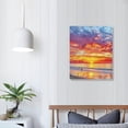 thumbnail image 3 of Shiartex Canvas Wall Art Picture 16x20in for Living Room Bedroom Fall Decor The Sunset Paints the Ocean 16x20in, 3 of 3