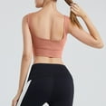 thumbnail image 4 of IWRICH Women's U Back Sports Bra Scoop Neck Padded Low Impact Yoga Clothes Workout Crop Top with Built in Pads Orange XL, 4 of 6