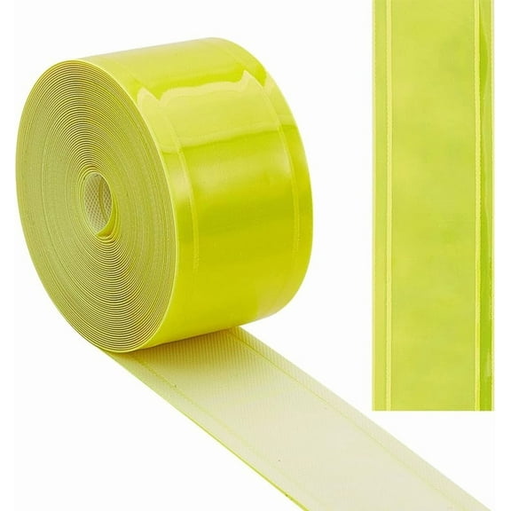 5 Yards Reflective Safety Tape Green Yellow Reflector Tapes High Visibility Sew On Security Webbing Warning for Clothes School Bags Raincoats Strollers Helmets Trucks 0.9 Inch diy making