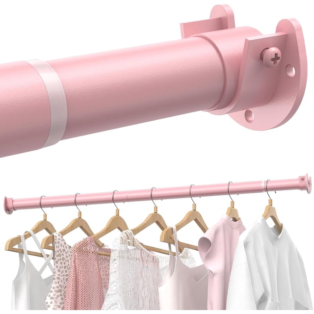 PACK Closet Rods for Hanging Clothes to Stepless Adjustable Metal Closet Rod Heavy Duty Clothes Hanging Rod for Closet Wardrobes Laundry RV