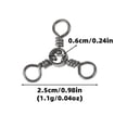 thumbnail image 2 of 10Pcs 3 Way Trigeminal Fishing Three Swivels Connector Terminal Tackle 1/0#, 2 of 8