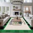 thumbnail image 3 of Saint Patrick's Day Area Rugs 5'x7', Small Throw Rugs for Laundry Room Playroom, Farmhouse Green Truck Leaves Checkered Indoor Outdoor Rug Non-Slip Low Pile Carpet Runner Reversible Floor Mats, 3 of 8