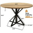 thumbnail image 2 of Round Dining Table for 4, 47" Dining Table, Circle Table, Dining Room Table with Heavy Duty Metal Base, Round Kitchen Table for Kitchen Dinning Room(Only Table), 2 of 6