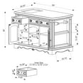 Powell Pennfield Kitchen Island with Black Granite Removable Cutting