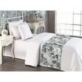 thumbnail image 2 of Geometric Bed Runner, Simplified Abstract Flowers Pattern Classic Grungy Style Illustration, Decorative Accent Bedding Scarf for Hotels Homes & Guest Rooms, Twin, Slate Brown Pale Grey, by Ambesonne, 2 of 3