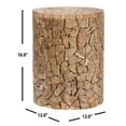 thumbnail image 2 of SAFAVIEH Canyon Teak Round Stool Medium Oak, 2 of 3