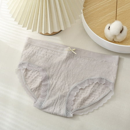 

CAICJ98 Lingerie For Women Womens Underwear Cotton Women Panties Breathable Comfortable Cotton Bottom Panties Seamless Glare Triangle Panties Grey One Size