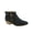 Black, variant on Primrose Womens Perforated Cutout Chunky Block Stacked Heels Ankle Booties Boots