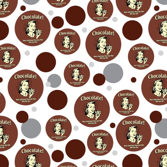 Chocolate More Satisfying Than Any Man Will Ever Be Funny Humor Retro Premium Gift Wrap Wrapping Paper Roll