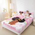 thumbnail image 3 of Castle Fairy Cute Cartoon Black Princess Bed Sheets 4-Piece,Magical Castle Rainbow Full Size Sheets,Pink Gold Blue,1 Fitted Sheet, 1 Flat Sheet and 2 Pillowcases, 3 of 6