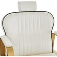 thumbnail image 2 of BarberPub Classic Barber Chair Heavy Duty Metal Frame All Purpose Hydraulic Recline Chair 9238 White, 2 of 8