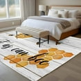 thumbnail image 4 of Sweet as Can Bee Area Rugs 5x7 ft Honeycomb Vintage White Wood Grain Washable Rug Non Slip Indoor Carpet Absorbent Floor Mat for Living Room Bedroom Dining Room, 4 of 9