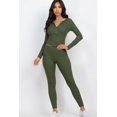 thumbnail image 4 of Ribbed Long Sleeve Top with Zip Front & Leggings Ensemble, 4 of 9