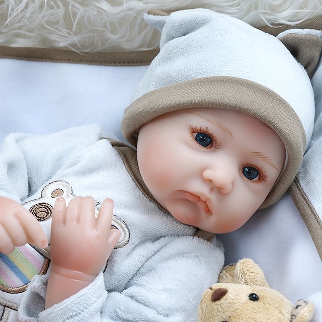 Muñeca Reborn realista y flexible con pelo enraizado a mano, juguete para dormir para niños pequeños Tmvgtek libre de BPA