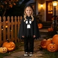 thumbnail image 5 of RMGVDSD Toddler Boys Halloween Costume Ghost Poncho Cape Hooded Tops Pants Set Kids Ghost Face Print Halloween Party Dress Up Outfit 4-5 Years, 5 of 9