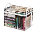 thumbnail image 2 of sunsanly Multifunctional Storage Box Foldable Book Box with Handle Zipper Closure Waterproof Toy Box Transparent Storage Case, 2 of 8