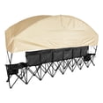 thumbnail image 6 of Chateauy 6 Seat Soccer Bench with Storage Pockets Cup Holders & Carrying Bag Lightweight Sideline Seating with Sunshade for Football Baseball Camping Outdoor Events Black, 6 of 6