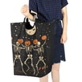 thumbnail image 4 of Yayeee Freestanding Laundry Hamper with Handle Collapsible Large Storage Basket for Clothes, Black Halloween Dancing Skeleton, 4 of 7