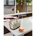 thumbnail image 3 of Brown Beige Vintage Small Toaster Cover 2 Slice, Kitchen Appliance Covers, Retro Abstract Art Toaster Oven Cover with Loop, Bread Machine Cover Polyester Dust Cover Protection, 3 of 4