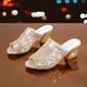 thumbnail image 2 of Sandalias 2022Nueva moda Color sólido Tacón cuadrado Punta abierta Tacón medio Tacones altos Zapatillas Zapatos de mujer y sandalias Zapatillas de mujer 41 Gao Jinjia LED, 2 of 2