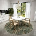 thumbnail image 2 of Addison Rugs Indoor/Outdoor Rylee Modern Stripes Washable Rug 8' x 8' Round - Green, 2 of 5