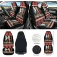 thumbnail image 2 of Yuyamidu Southwest Aztec Horse Front Car Seat Cover Set with Steering Wheel Cover Seat Belt Strap Protector Armrest Pad Cup Holder Trash Bag Air Vent Pocket Rear View Mirror Cover Keychain, 12 PCS, 2 of 7