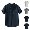 thumbnail image 6 of Chiccall Mens Cotton Linen Shirts Button Down Short Sleeve Plus Size Shirts Casual Summer Beach Blouse Tops, 6 of 6
