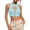 Blue, variant on Womens High Neck Sleeveless Ribbed Tank Top 2026 Summer Fitted Stretch Soft Casual Daily Workout Layering Undershirt