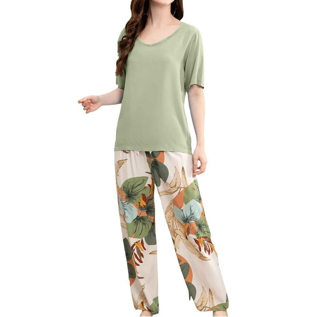 Mom Pajamas for Women Plaid Pajamas Women Silk Pajama Set Sleepwear for Women plus Size Summer Short Sleepwear Tops for Women Bride Getting Ready Outfit for Wedding Day Womens Button up Pajamas Women