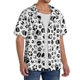 thumbnail image 2 of Goofa Black Footprints Printed Men's Casual Short-sleeved Shirt,Lightweight Breathable Button-down,Summer Casual men's top,Versatile Fashion shirt-X-Large, 2 of 7