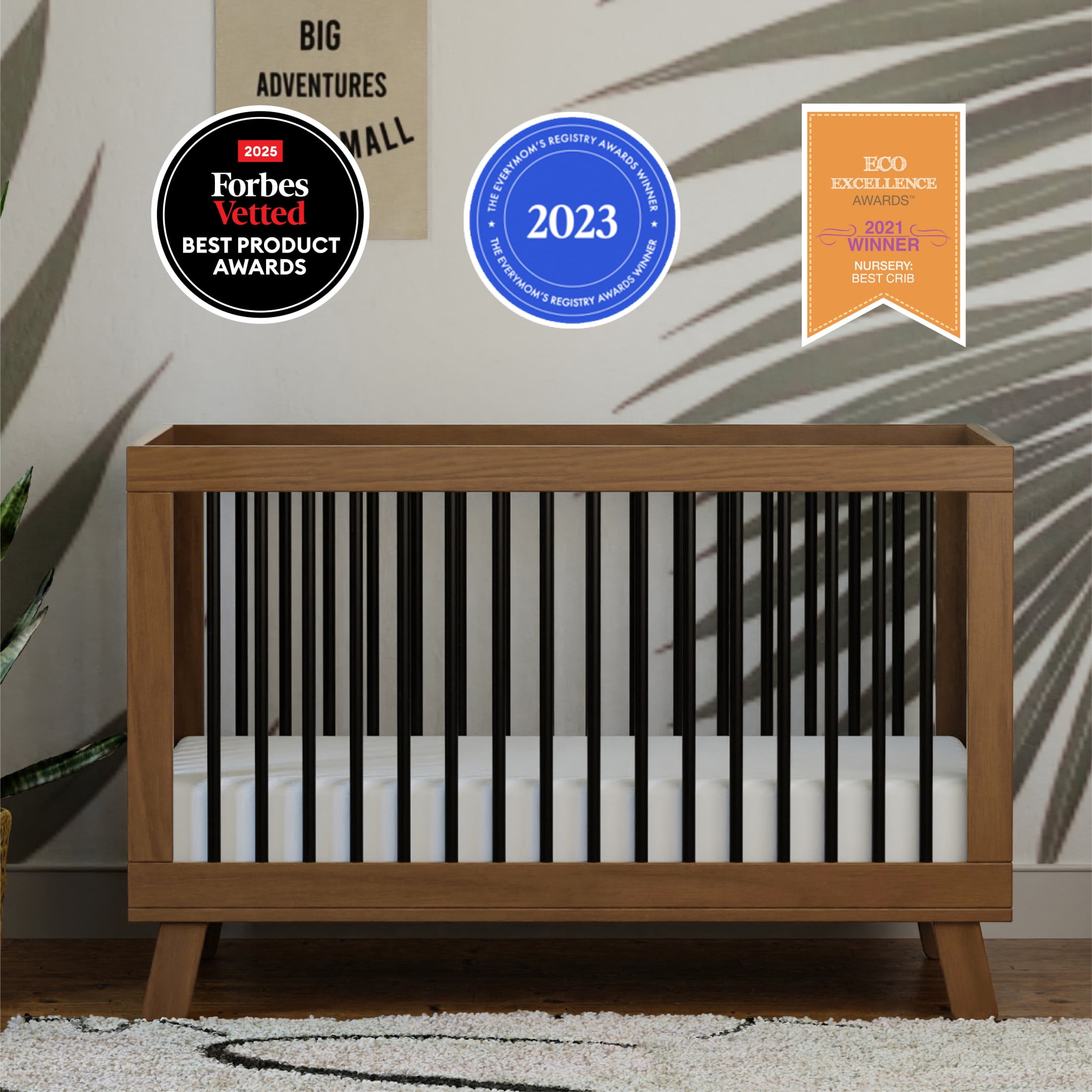 Babyletto Hudson 3-in-1 Convertible Crib with Toddler Bed Conversion Kit