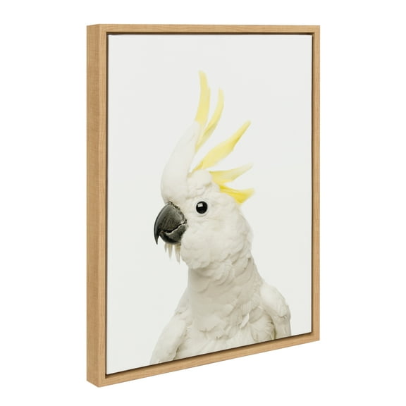 Kate and Laurel Sylvie Animal Studio Bird Framed Canvas Wall Art by Amy Peterson Art Studio, 18x24 Natural, Whimsical Fun Animal Nursery Art for Wall