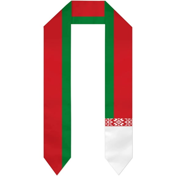 DABOYOZHZH Belarus Flag Graduation Shawl Sash Stole Wraps Scraf For International Study Pride Women Men