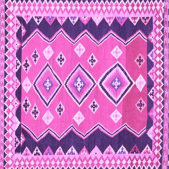 Ahgly Company Indoor Square Oriental Purple Traditional Area Rugs, 4' Square