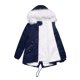 thumbnail image 1 of Chaqueta de algodón de talla grande para mujer, de longitud media y larga, con forro polar, chaqueta de invierno cálida y holgada para mujer con cuello de piel, 1 of 6