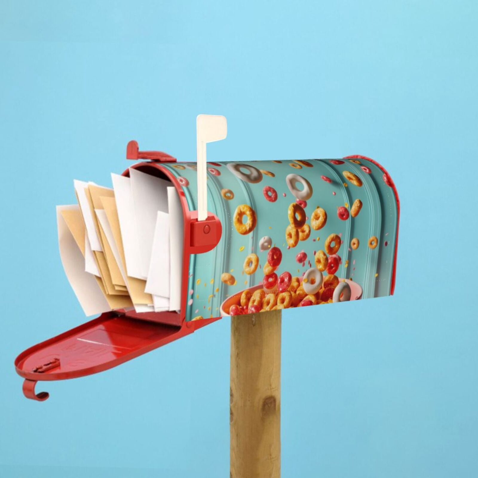 Picia Floating Colorful Cereal Magnetic Mailbox Cover Standard Size-21x18 in