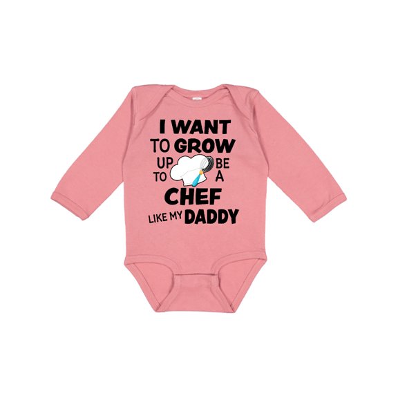 Inktastic I Want To Grow up To Be a Chef Like My Daddy Boys or Girls Long Sleeve Baby Bodysuit