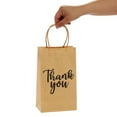 thumbnail image 6 of Sparkle and Bash Paper Thank You Bags - 9 x 5.3 x 3 In, Brown, Set of 100 with Handles for Party Favors & Wedding Favors, 6 of 10